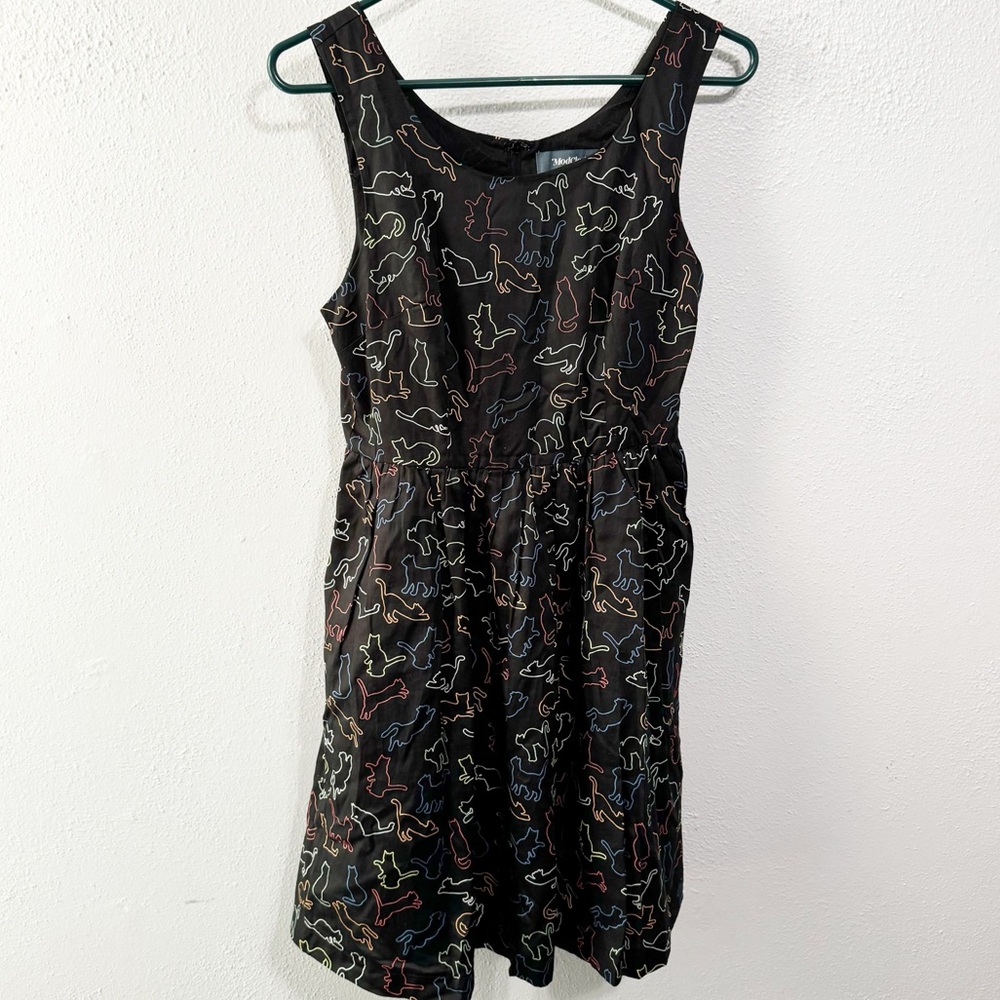 ModCloth neon cars fit and flare dress size small